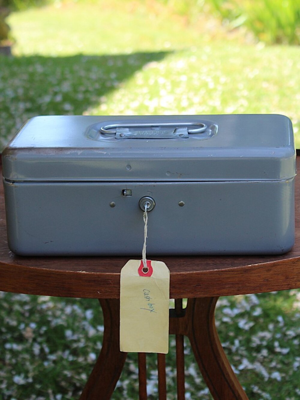 Vintage Lit‑Ning Steel Lockbox with Key | 1970s Metal Box
